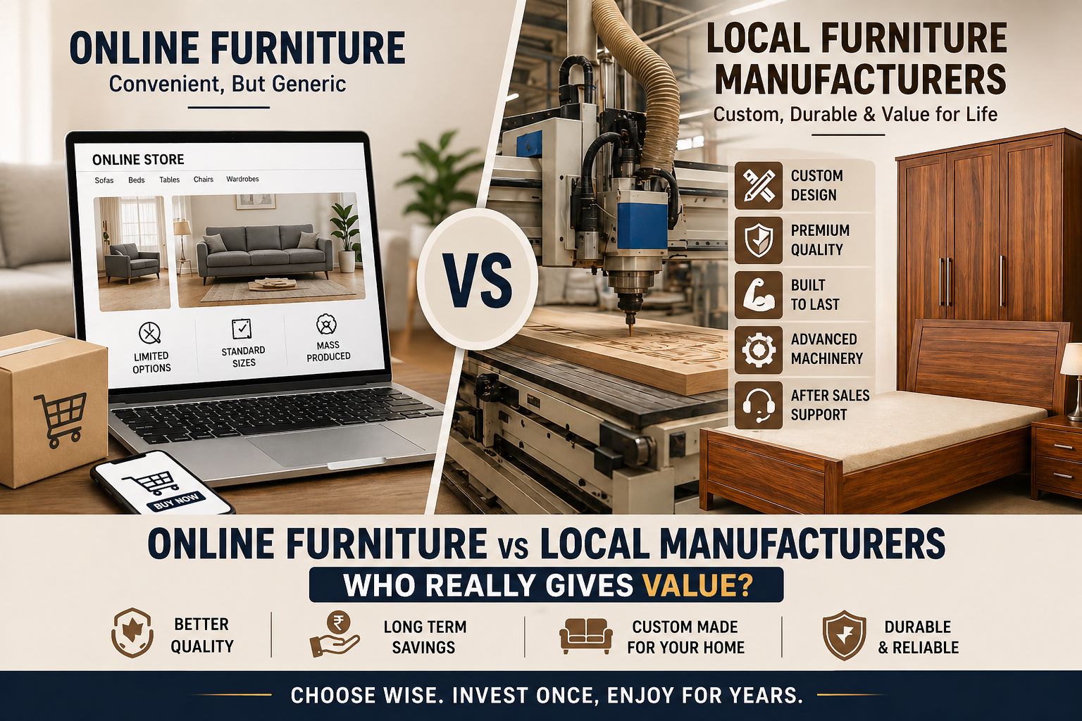 Online Furniture vs Local furniture Manufacturers: Who Really Gives Value?